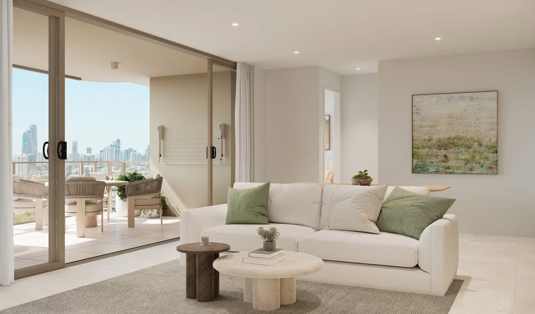 Elevated 2-Bed Apartment with Study & Panoramic Views, Surfers Paradise
