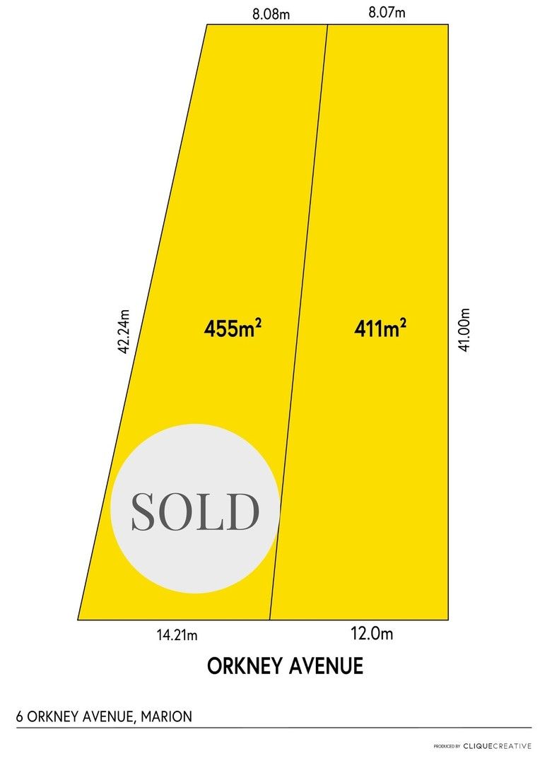 Lot 1 & 2, 6 Orkney Avenue, Marion SA 5043, Image 0