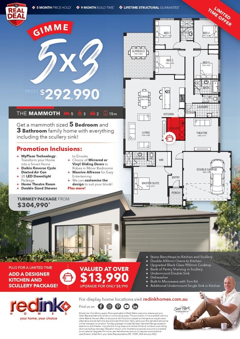 5 bedrooms New House & Land in Lot 454 Zircon Drive BYFORD WA, 6122