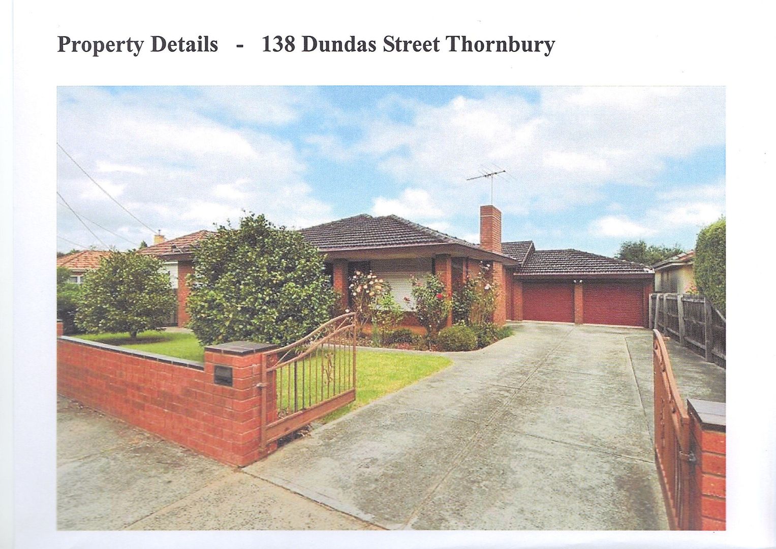 138 Dundas Street, Thornbury Property History & Address Research Domain