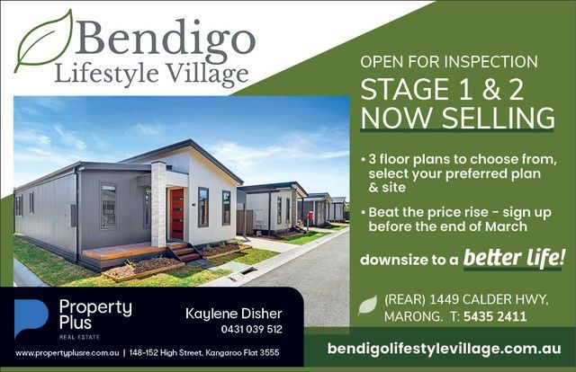 2 bedrooms Apartment / Unit / Flat in Bendigo Lifestyle Village/1449 Calder Highway MARONG VIC, 3515