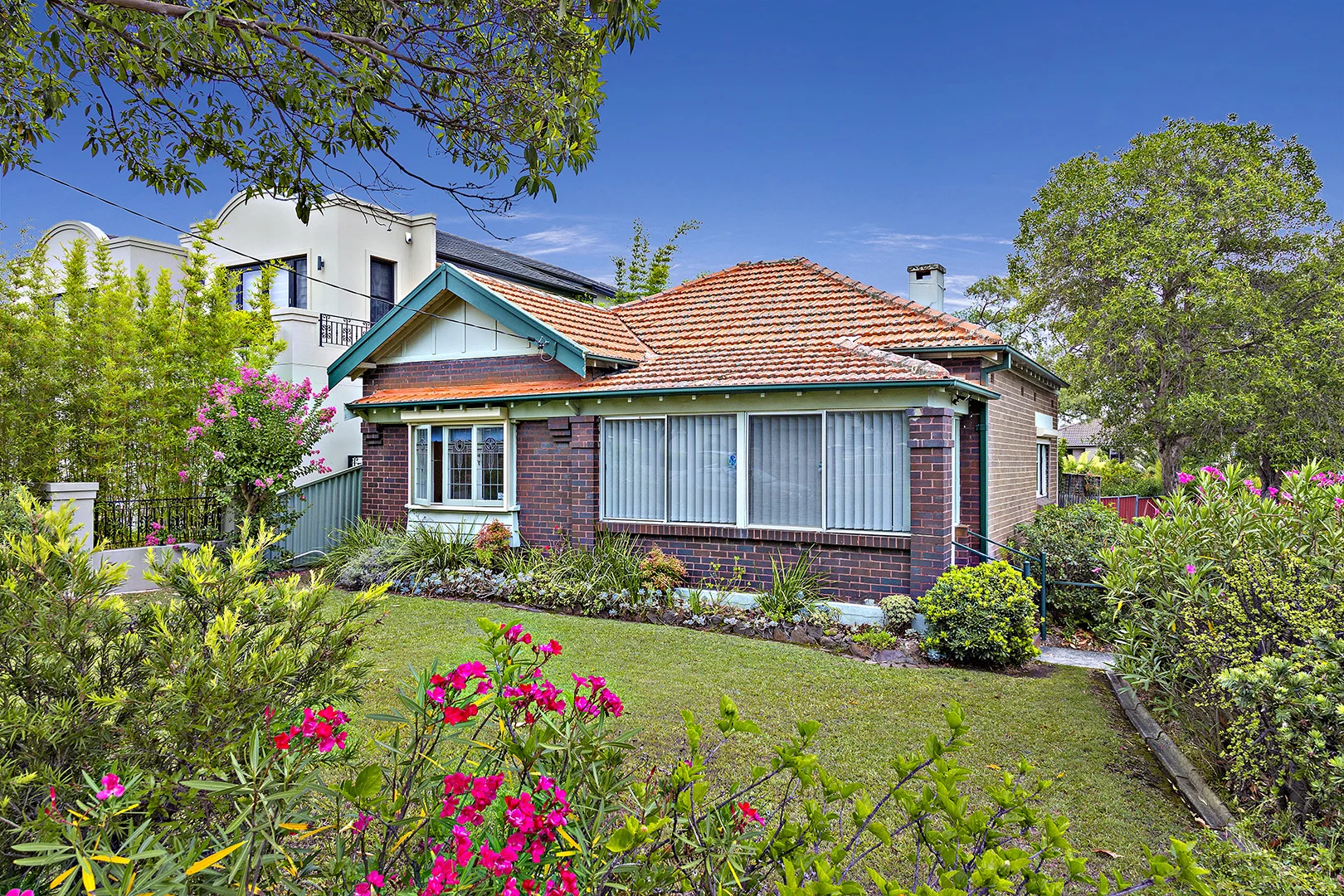 Strathfield character home front yard before and after renovation — before
