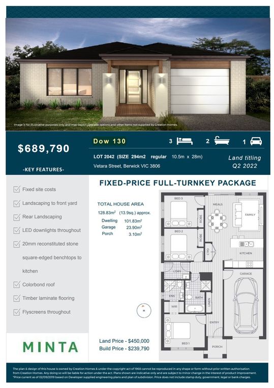 3 bedrooms New House & Land in 2043 Vetara Street BERWICK VIC, 3806