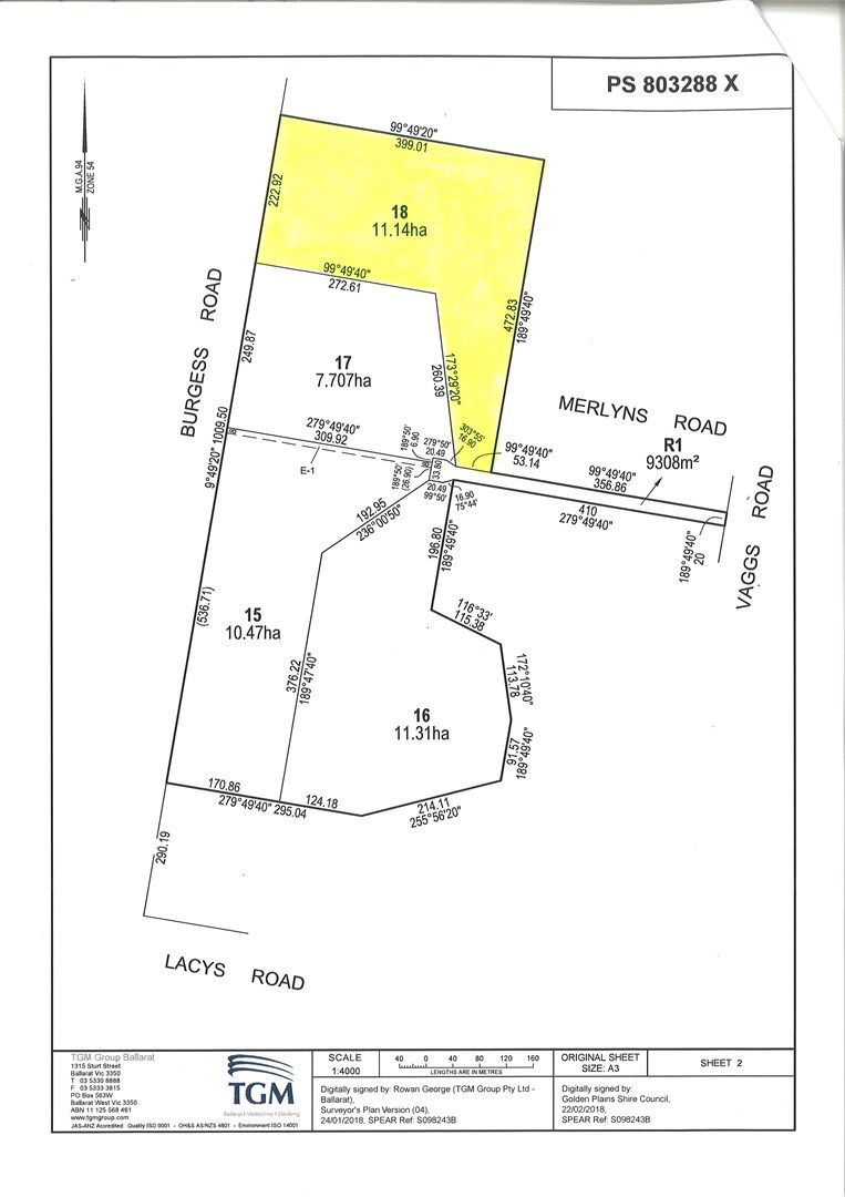 Lot 18 Merlyns Road (off Vaggs Road), Ross Creek VIC 3351, Image 0