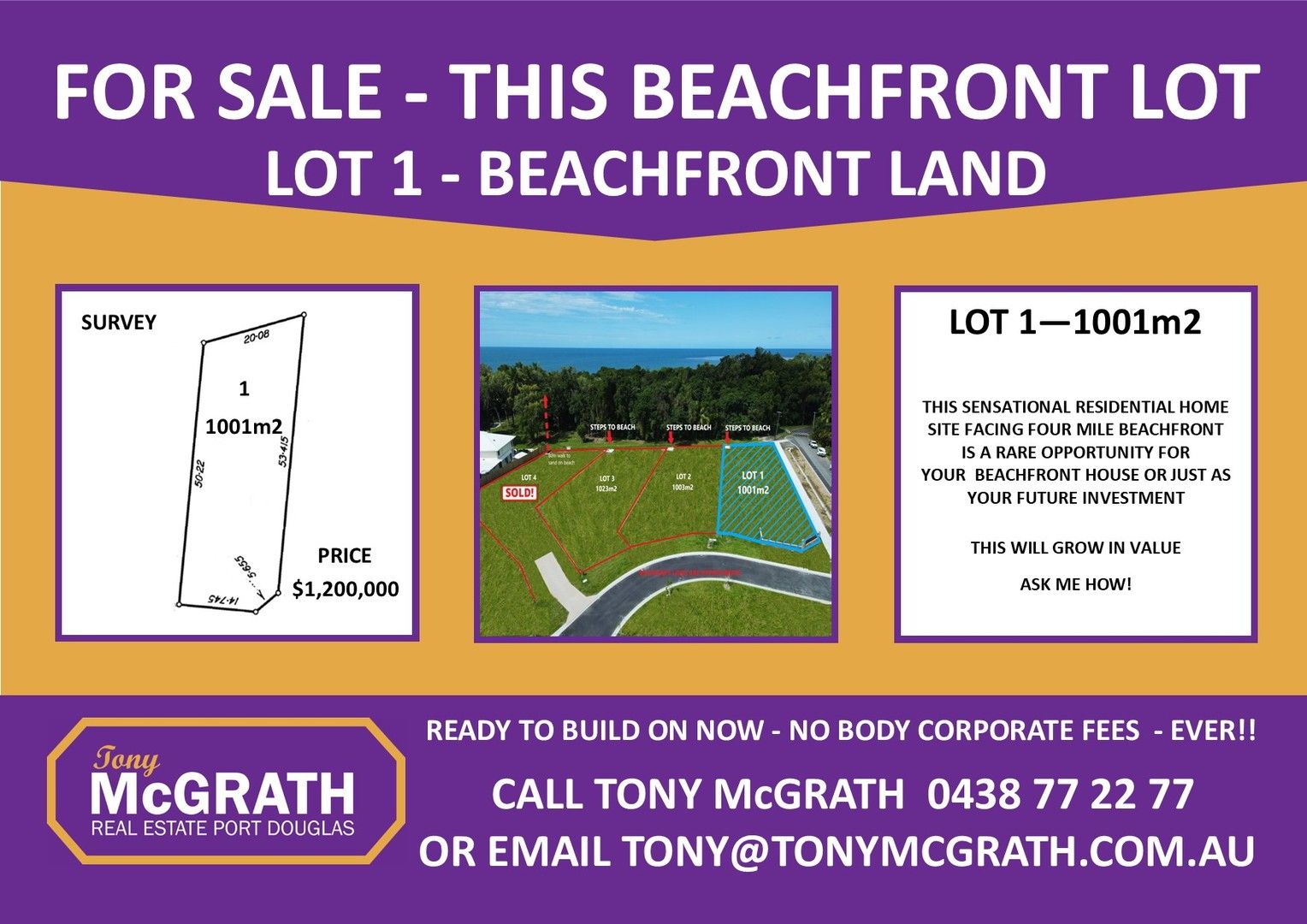 New land in 1 Beach Estate 30 Langley Road, PORT DOUGLAS QLD, 4877