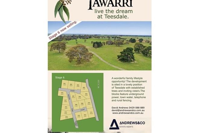 Picture of Lot 603 Tawarri Estate, TEESDALE VIC 3328
