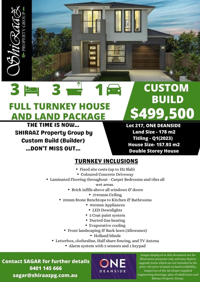 3 bedrooms House in 217 One deanside DEANSIDE VIC, 3336