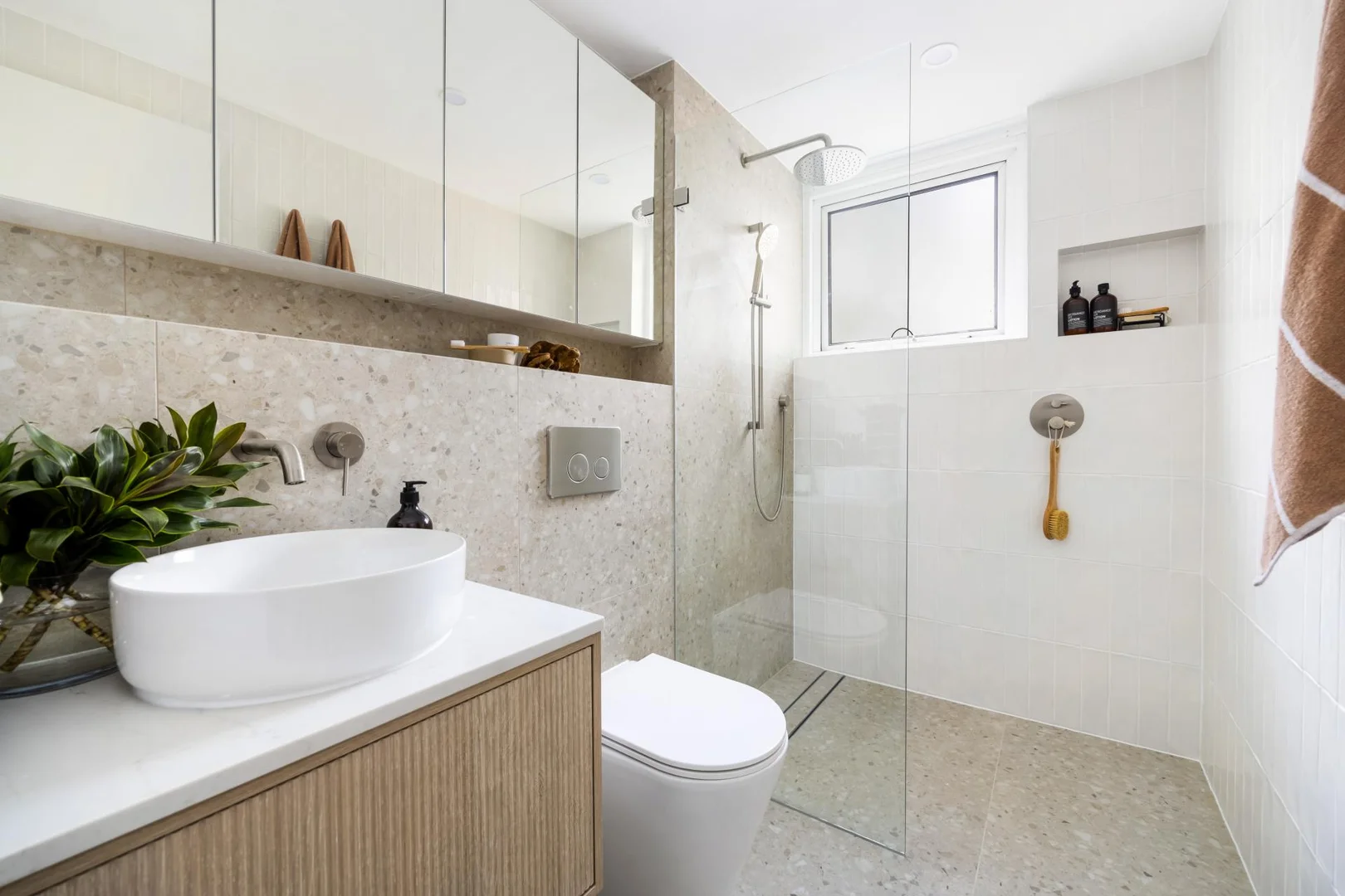 Designer bathroom with premium finishes