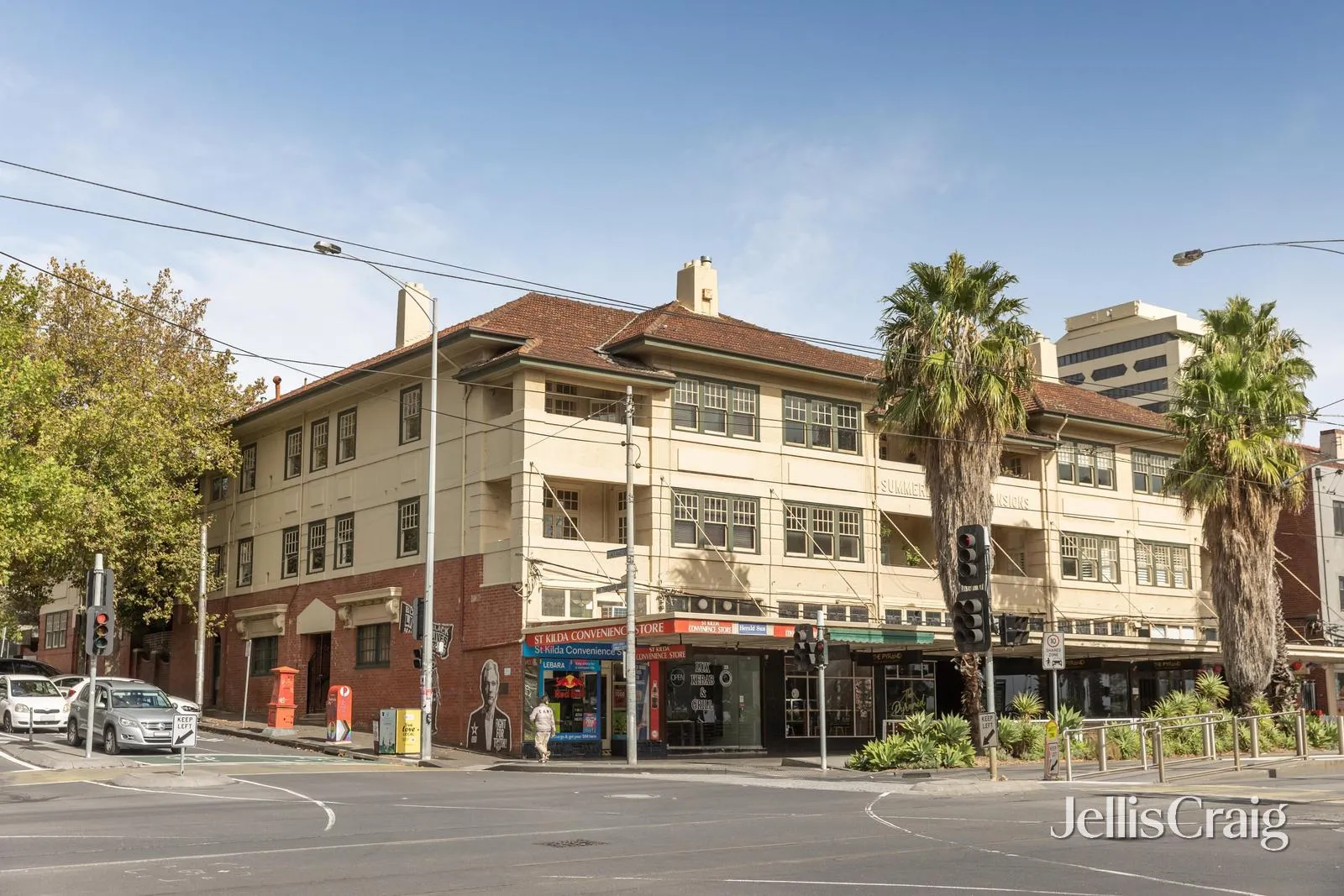 Iconic Summerland Mansions with water views, St Kilda
