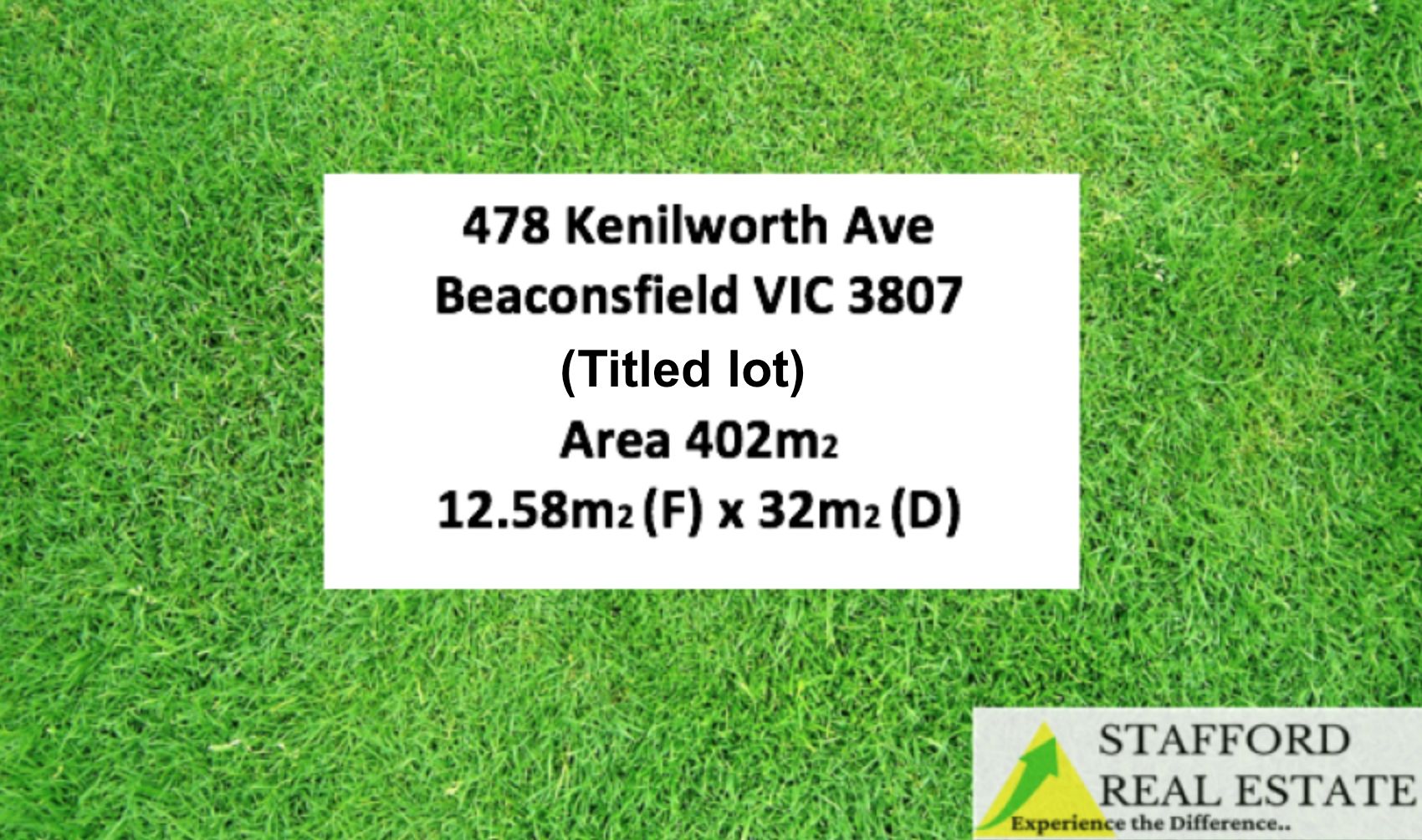 Vacant land in 478 Kenilworth Ave, BEACONSFIELD VIC, 3807