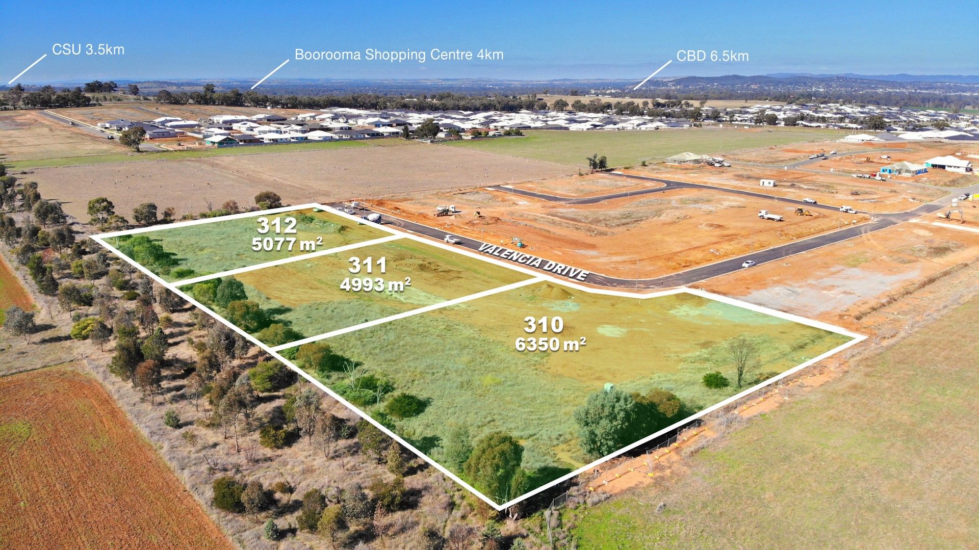 Vacant land in 310, 311 and 312 Valencia Drive, GOBBAGOMBALIN NSW, 2650