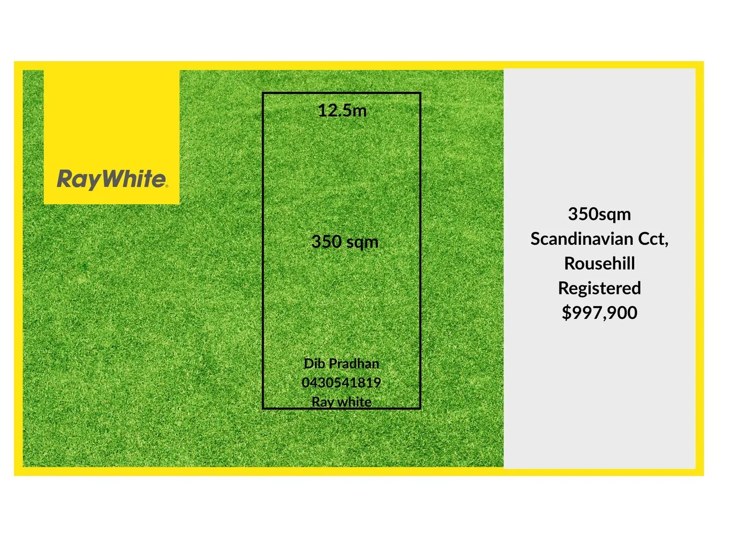 RARE 350 SQM with 12.5m forntage BLOCK IN ROUSE HILL - SECURE YOUR FUTURE TODAY! REGISTERED BLOCK., Rouse Hill