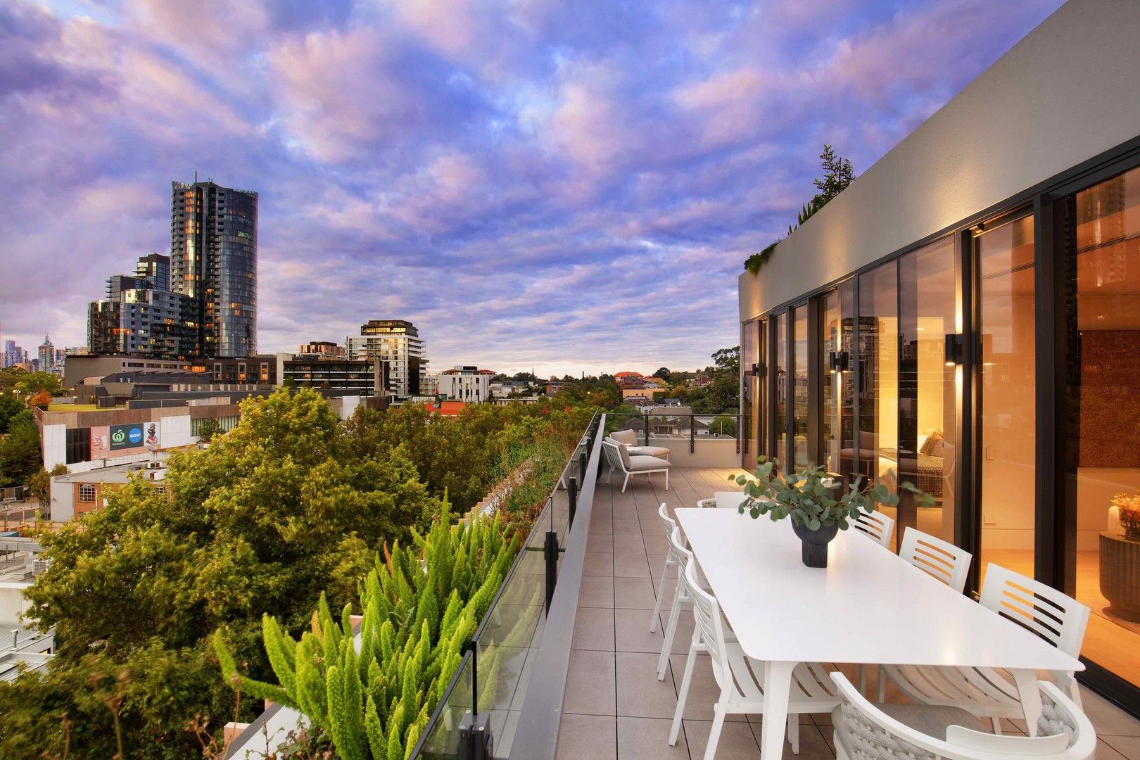 Illustration of City View Penthouse Apartment With Sustainable Features