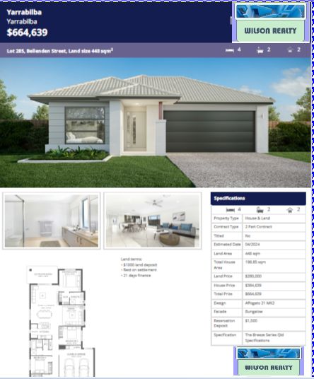 4 bedrooms New House & Land in Bellenden Street YARRABILBA QLD, 4207