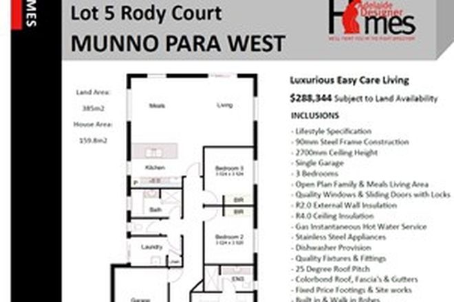 Picture of Lot 5 Rody Court, MUNNO PARA WEST SA 5115