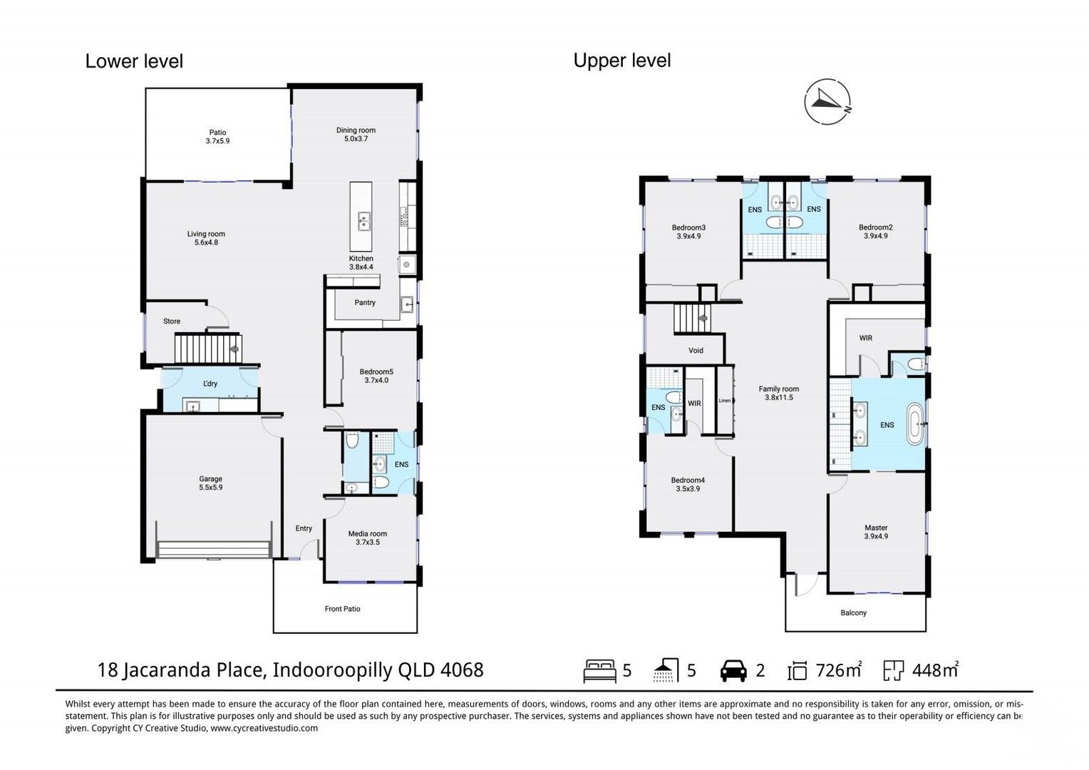 5 bedrooms House in 18 Jacaranda place INDOOROOPILLY QLD, 4068